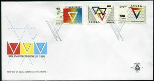 Aruba B 10-B12 FDC. Michel 49-50. 11th YMCA Christian world council,1988.