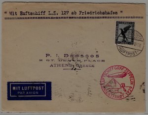 Germany/Greece Zeppelin cover Orientfahrt 24.3.29