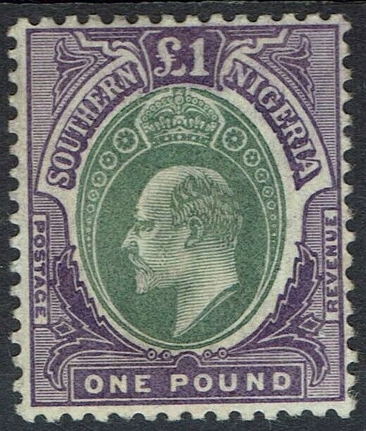 SOUTHERN NIGERIA 1903 KEVII 1 POUND WMK CROWN CA