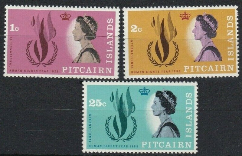 1968 Pitcairn Islands 88-90 International Year of Human Rights 2,50 €