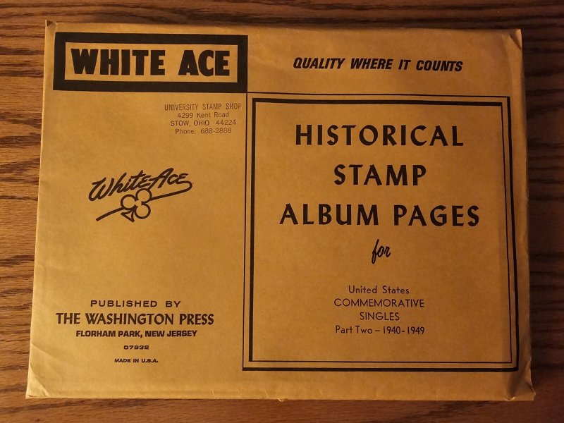 White Ace Stamp Supplement U.S. Commemorative Singles Part II 1940-1949 NOS