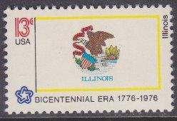 US sc#1653 1976 13c Illinois Flag single MNH