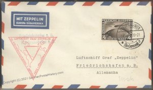 Germany 1933 Zeppelin Si238 4RM Chicago Century Progress Cover Round Trip 103448