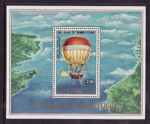 Cook Is-Sc#765- id7-unused NH sheet-Manned Flight-Balloons-Planes-1984-