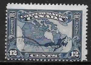 Canada 145: 12c Map of Canada 1867 - 1927, used, F