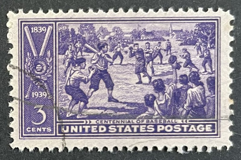 US #855 Used F/VF - 3c Centennial of Baseball 1939 [B18.7.2]