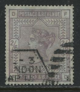 1883 2/6d lilac FD on blued paper struck by a part London duplex