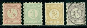 Netherlands #34a, 35c, 36a, 37  Mint & Used  Scott $88.30