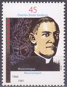 #1637 Canada MNH 45¢ Abbe Charles-Emile Gadbois Musicologist
