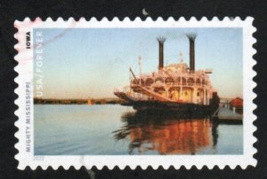 SC# 5698c - (58c) - Mighty Mississippi: Iowa - 3 of 10 USED Single Off Paper