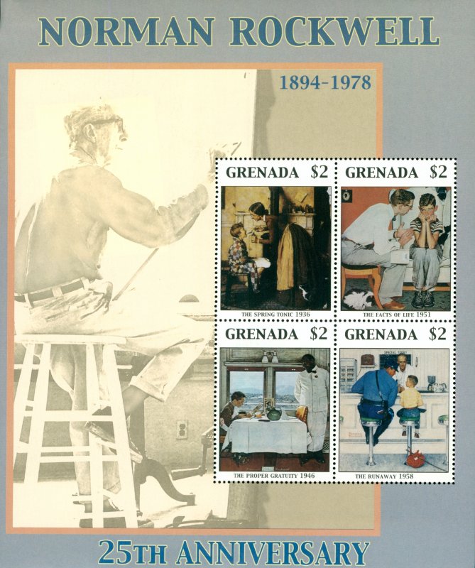 RK1-0164 GRENADA 3413 MH SS NORMAN ROCKWELL  SCV $6.00 OVERSIZE SHIPPING BIN ...