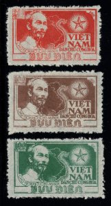 Viet Nam Scott# 1a, 2a & 3a. Mint No Gum As Issued SCV $75 (33940)