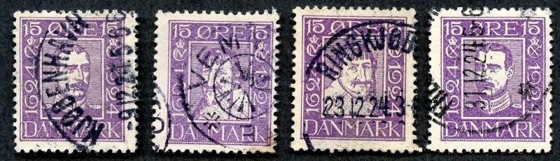 Denmark Scott 168 - 171, Used.  SCV $28.00