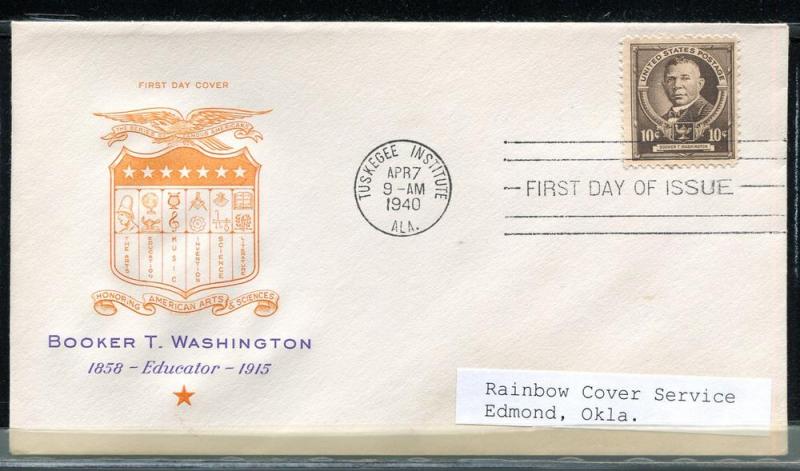 873-13 Famous American Booker Washington Ross Eng Cachet FDC