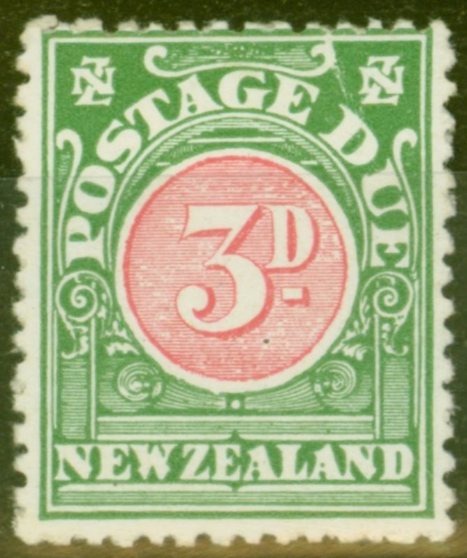 New Zealand 1928 3d Carmine & Green SGD36 Fine Mtd Mint