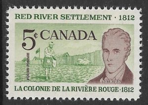 CANADA 1962 RED RIVER SETTLEMENT Issue Sc 397 MNH