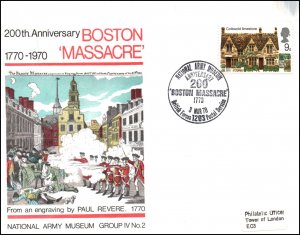 Great Britain Boston Massacre Army Museum 1970 Cover