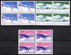 Liechtenstein Scott # 678 - 680, mint nh, block of 4 each