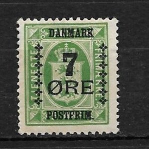 1926 Denmark 188 7o surcharged on 5o Official MH