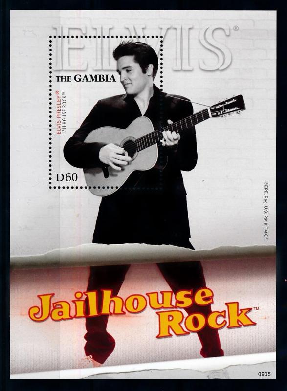 [76302] Gambia 2009 Music Elvis Presley Jailhouse Rock Guitar Sheet MNH