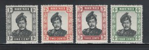 Brunei 1952 Sultan Omar Ali Saifuddin Scott # 83 - 86 MNH (Short Set)