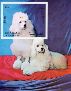 Sharjah 1972 Mi#Bl.119 DOGS-PUDEL Souvenir Sheet Imperforated MNH