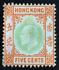 HONG KONG 1906 KEVII 5c MCCA SG#79a HK2576