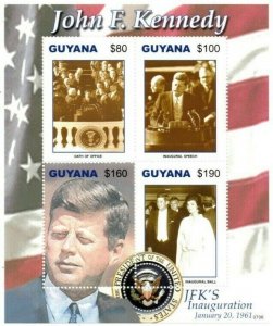 Guyana - 2007 - John F. Kennedy Inauguration - Sheet Of 4 - MNH