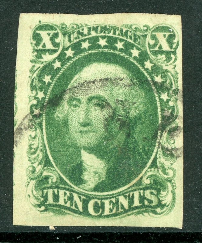 USA 1855 Washington 10¢ Green Type 2 Scott #14 VFU G109