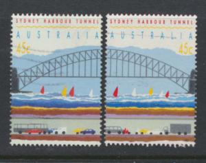 Australia SG 1375b and 1376b  Used  perf 15½ - Harbour Tunnel