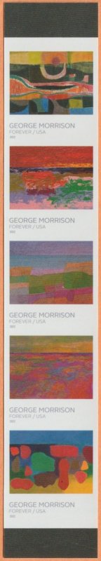 USA Sc. 5692a (58c) George Morrison 2022 strip of 5 MNH