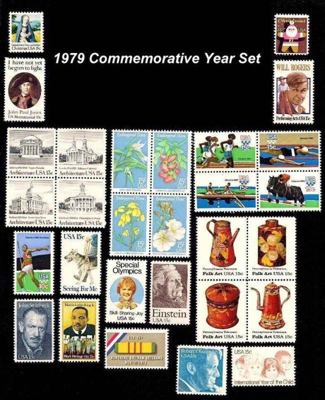 1979 ORIGINAL COMMEMORATIVE YEAR SET OF MINT NH  U.S. POSTAGE STAMPS