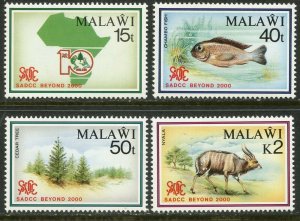 MALAWI Sc#570-573 1990 SADCC Anniversary Nature Complete Set OG Mint Hinged