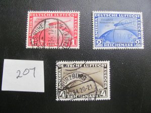 Germany  1933 USED 2 SIGNED SCHLEGEL SC C43-45  VF/XF 1000 EUROS (207)