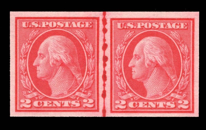 MOMEN: US STAMPS #459 IMPERF LINE PAIR MINT OG NH LOT #92773*