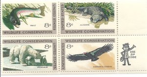 US#1427-30 8c Conservation  Zip Block of 4 (MNH) CV $2.15