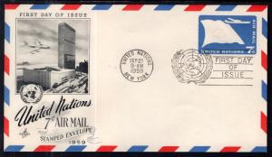 UN New York UC3 Flag Postal Stationary Artcraft U/A FDC