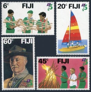 Fiji 458-461, MNH. Mi 452-455. Scouting Year 1982.Building,Sailing.Baden-Powell.