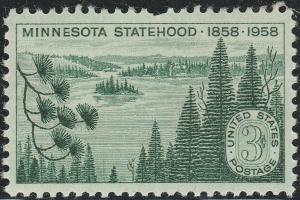 US 1106 Statehood Minnesota 3c single MNH 1958