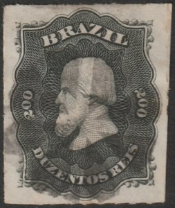 Brazil 1877 Sc 66 used heavy hinge