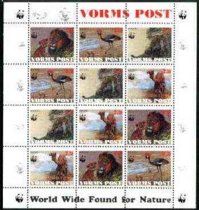 Estonia (Vorms) 1998 WWF - Wild Animals perf sheetlet con...