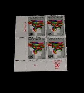 U.N, 1984, GENEVA #128,  INTL. YOUTH YEAR, INSC. BLK/4, NICE!! LQQK!!