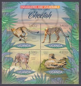 2012 Uganda 2985-2988KL Cats - Cheetah 13,00 €