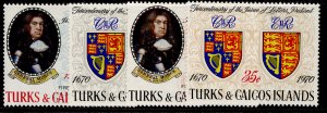 TURKS & CAICOS ISLANDS QEII SG329-332, 1970 letters patent set, LH MINT. 