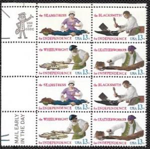 US #1717-20 MNH ZC/ME Block of 8. for Independence.