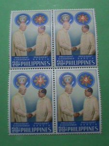 PHILIPPINE STAMP: 1960 VISIT OF PRESIDENT DWIGHT D. EISENHOWER-MNH STAMP BLOCK 4