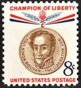 SC#1111 8¢ Champion of Liberty: Simon Bolivar (1958) MNH