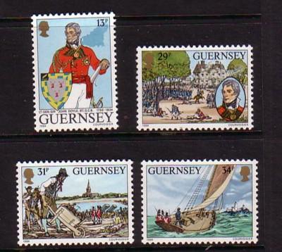 Guernsey Sc 303-6 1984 Lt- General John Doyle stamp set mint NH