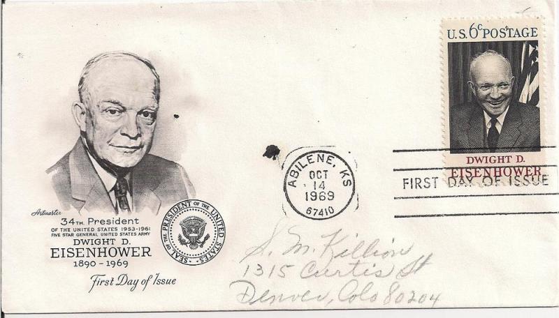 Us fdc #1383 Dwight Eisenhower