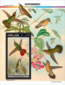 SIERRA LEONE - 2023 - Hummingbirds - Perf Souv Sheet #1 - Mint Never Hinged